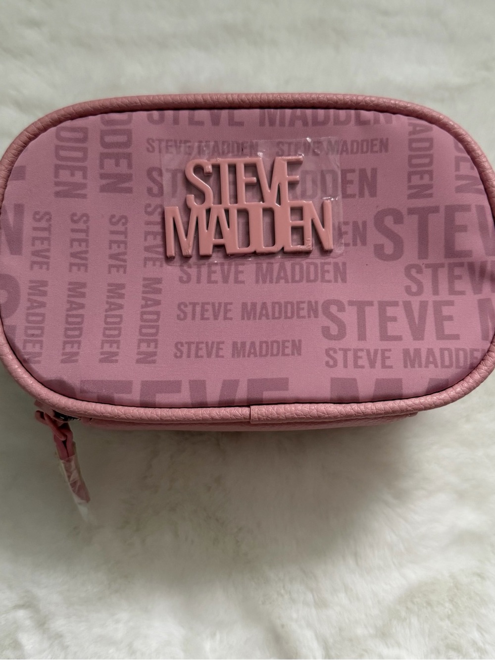 Steve Madden Pink Logo Travel Pouch